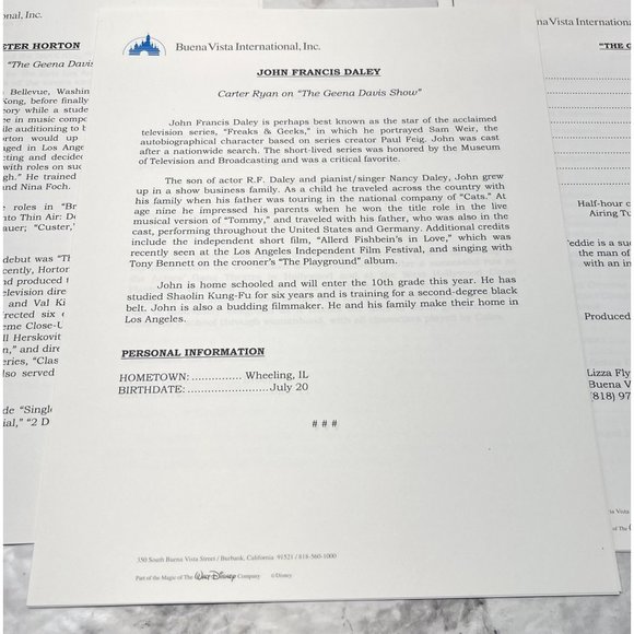 ABC TV Show Press Kit The Geena Davis Show 2000 Peter Horton Mimi Rogers - Picture 6 of 10